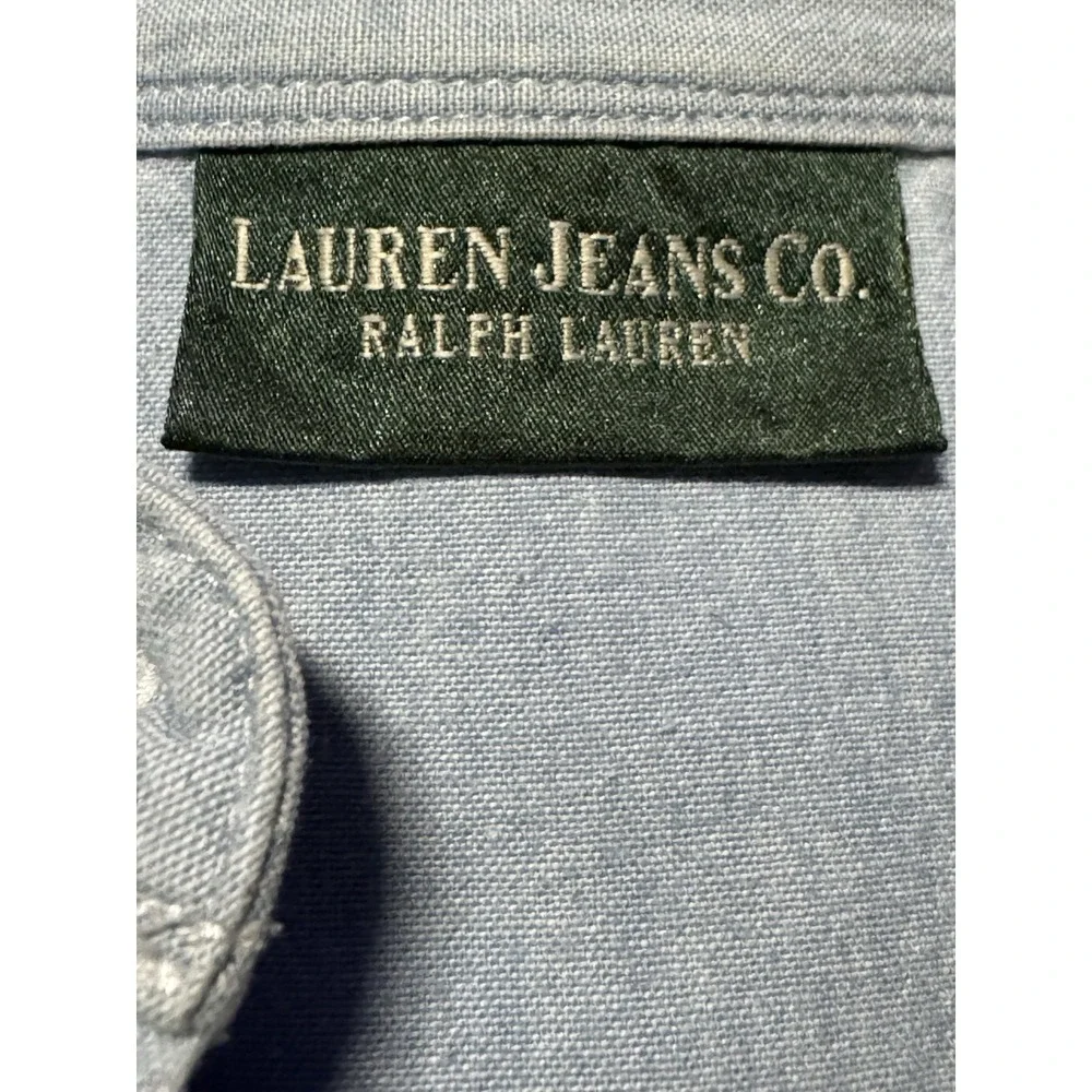 Vintage Lauren Jeans Co Ralph Lauren Chambray Utility Button Shirt Women M